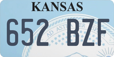KS license plate 652BZF