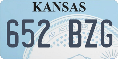 KS license plate 652BZG