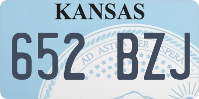 KS license plate 652BZJ