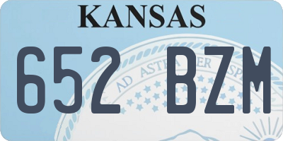 KS license plate 652BZM