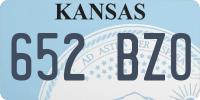 KS license plate 652BZO