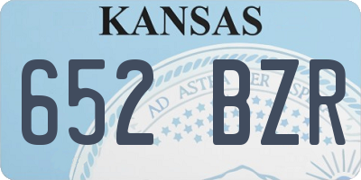 KS license plate 652BZR