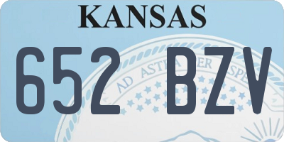 KS license plate 652BZV