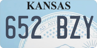 KS license plate 652BZY