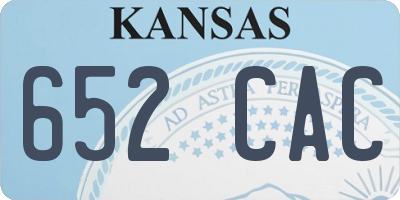 KS license plate 652CAC