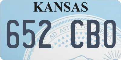 KS license plate 652CBO