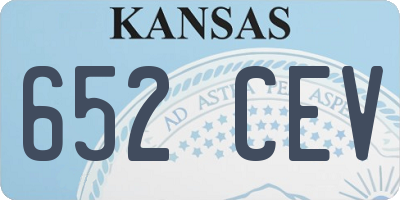 KS license plate 652CEV