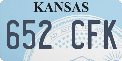 KS license plate 652CFK