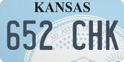 KS license plate 652CHK