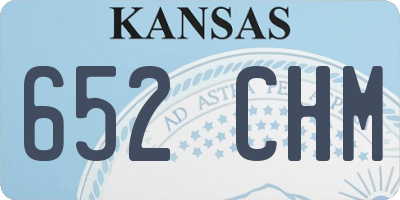 KS license plate 652CHM
