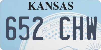 KS license plate 652CHW