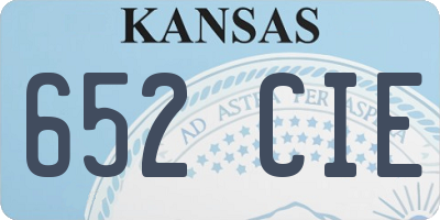 KS license plate 652CIE