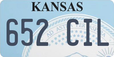 KS license plate 652CIL