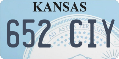 KS license plate 652CIY