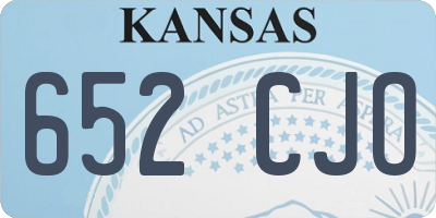 KS license plate 652CJO