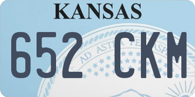 KS license plate 652CKM