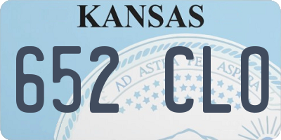 KS license plate 652CLO