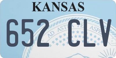 KS license plate 652CLV