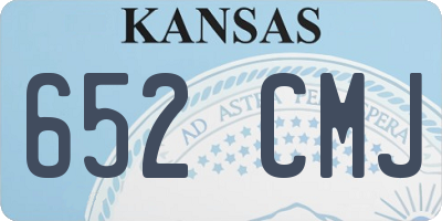 KS license plate 652CMJ