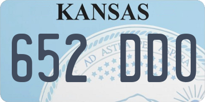 KS license plate 652DDO