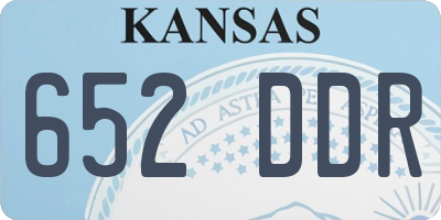 KS license plate 652DDR