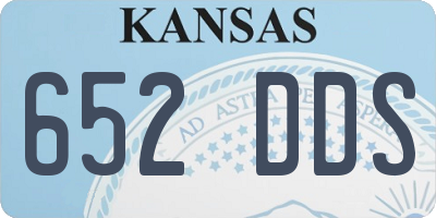 KS license plate 652DDS