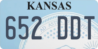 KS license plate 652DDT