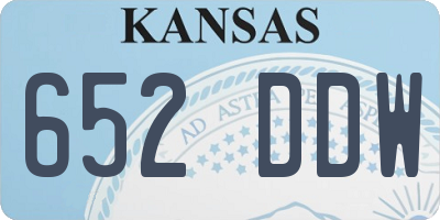 KS license plate 652DDW