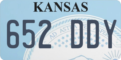 KS license plate 652DDY