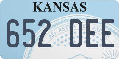 KS license plate 652DEE