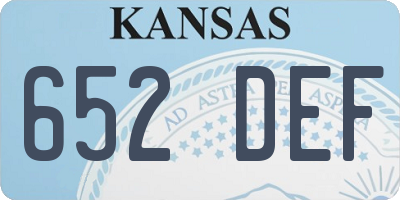KS license plate 652DEF