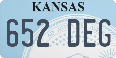 KS license plate 652DEG
