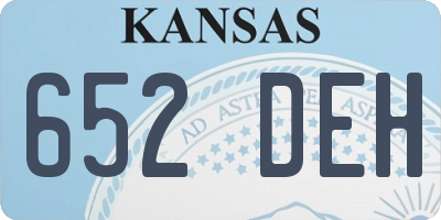 KS license plate 652DEH