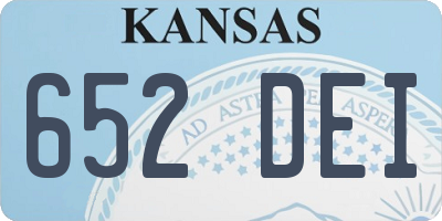 KS license plate 652DEI