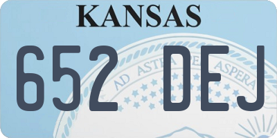 KS license plate 652DEJ