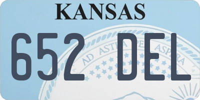 KS license plate 652DEL