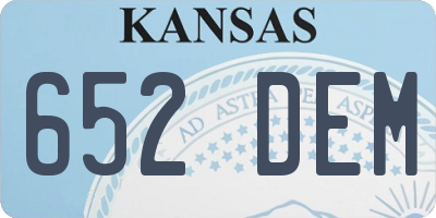 KS license plate 652DEM