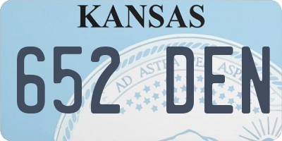 KS license plate 652DEN