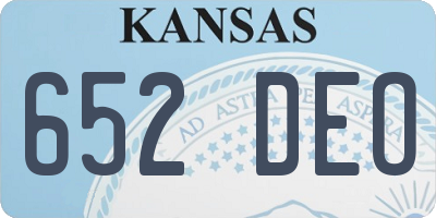 KS license plate 652DEO