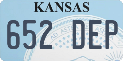 KS license plate 652DEP