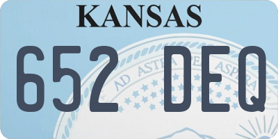 KS license plate 652DEQ