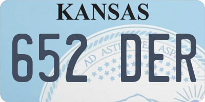 KS license plate 652DER