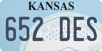 KS license plate 652DES
