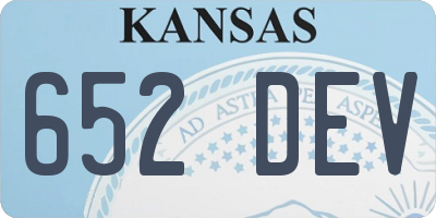 KS license plate 652DEV