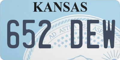 KS license plate 652DEW