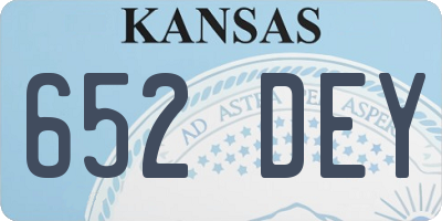 KS license plate 652DEY