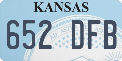 KS license plate 652DFB