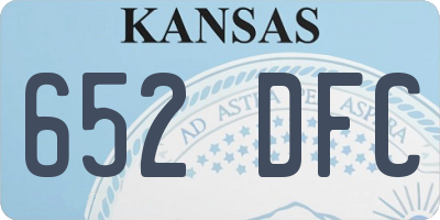 KS license plate 652DFC