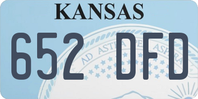 KS license plate 652DFD