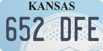 KS license plate 652DFE
